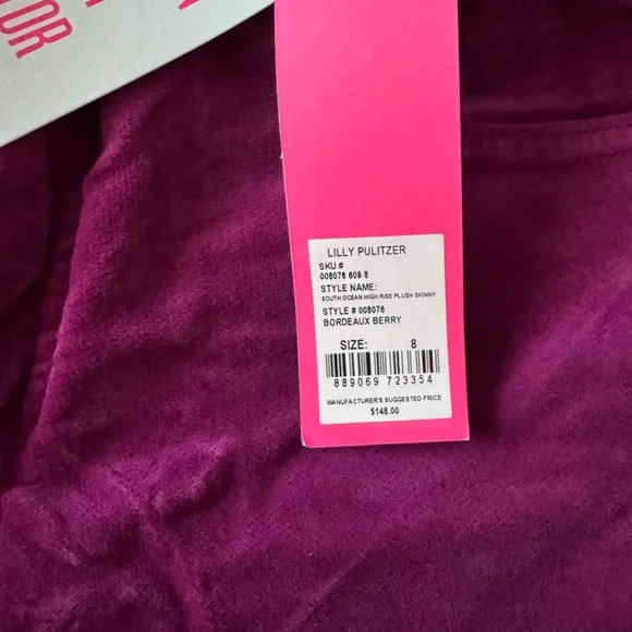 Brand new with tags Lilly Pulitzer velvet skinny pants - Picture 3 of 6
